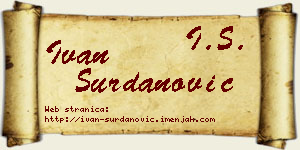 Ivan Surdanović vizit kartica